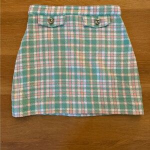 The Beaufort Bonnet Company Plaid Skirt in Green and Pink